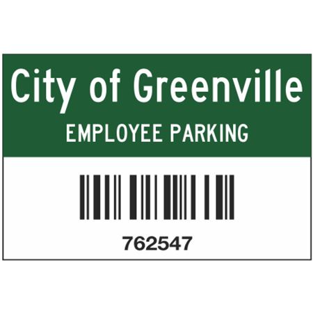 Barcoded Code 39 Parking Permits 2 x 3